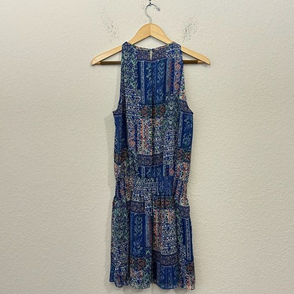 RAMY BROOK Patchwork Printed Paris Mini Dress in Blue Patchwork - Picture 7 of 13